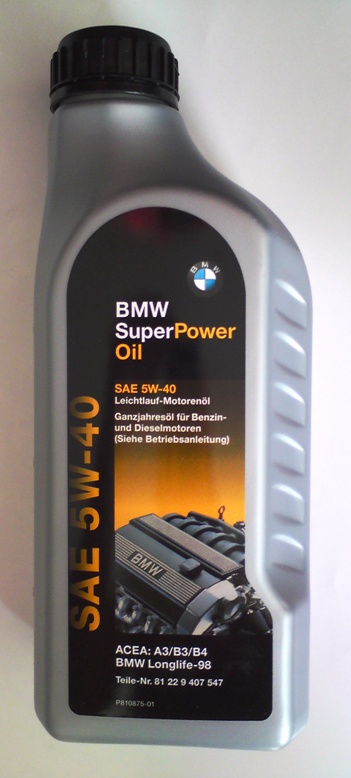 <p>ORIGINAL BMW OIL, SAE 5W40, QUALITY LONGLIFE-98, ACEA A3/B3/B4, MADE IN GERMANY</p>
